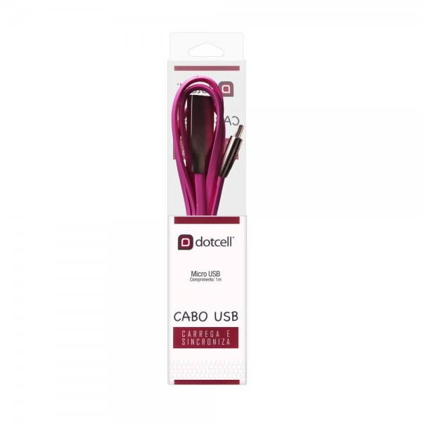 Cabo de dado Micro Usb Dotcell  DC-1073 Rosa