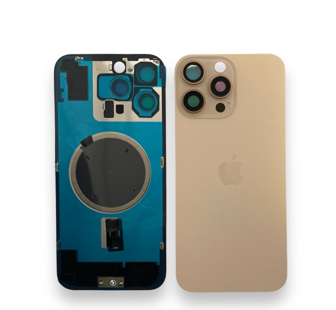 Tampa de Bateria Iphone 16 Pro Dourado Com Aro Tampa de Bateria Iphone 16 Pro Dourado Com Aro
