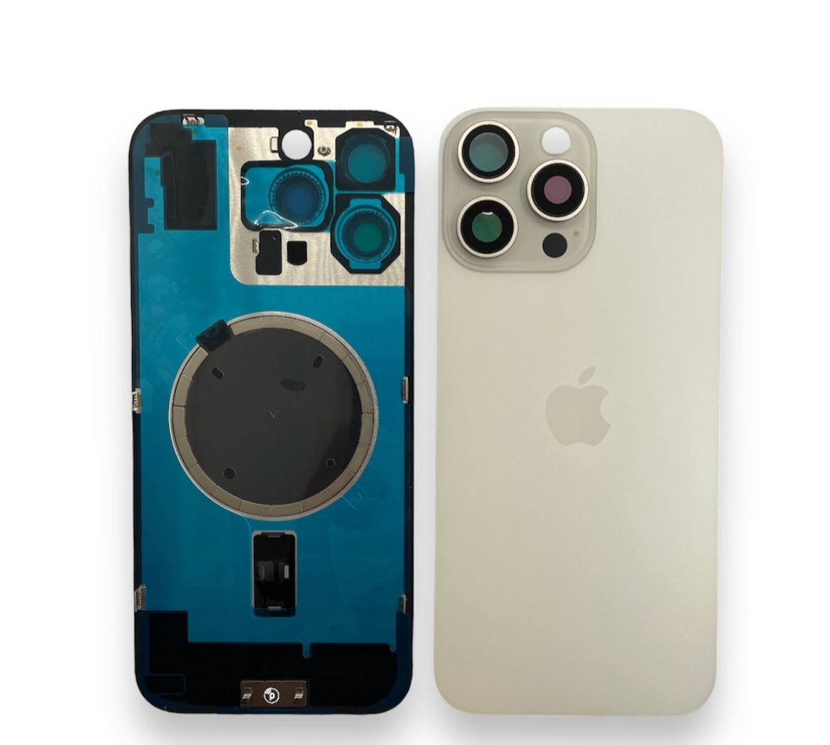 Tampa de Bateria Iphone 16 Pro Branco Com Aro Tampa de Bateria Iphone 16 Pro Branco Com Aro